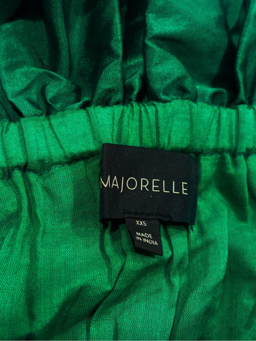 MAJORELLE Emerald Green Smocked Waist Top - Picture 3 of 4